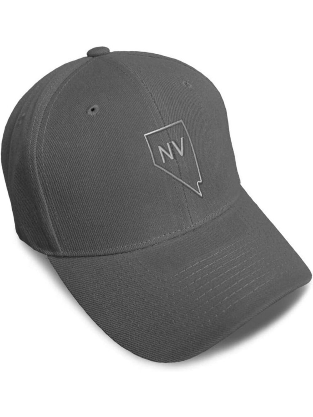 Embroidered Custom Baseball Caps for Men & Women - Nevada Map Design, Silver